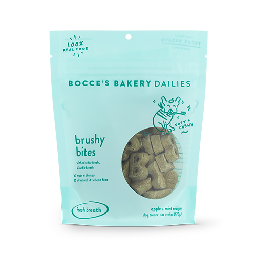 Bocce's Bakery Dailies Brushy Bites Apple + Mint Recipe Dog Treats 6oz