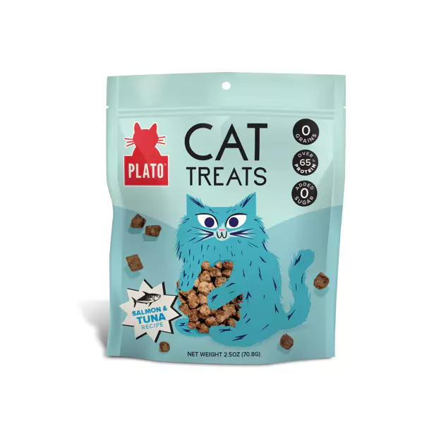 Plato Pet Treats Air-Dried Cat Treats Tuna & Salmon Recipe 70g