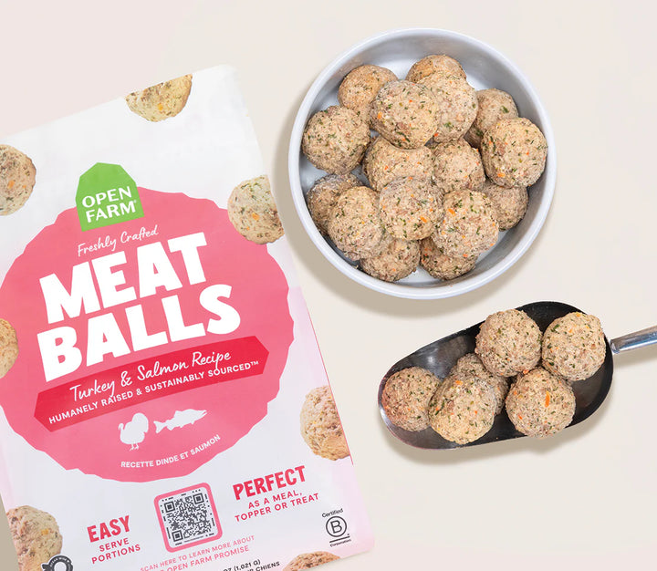 Open Farm Freshly Crafted Meatballs Turkey & Salmon Recipe 14oz