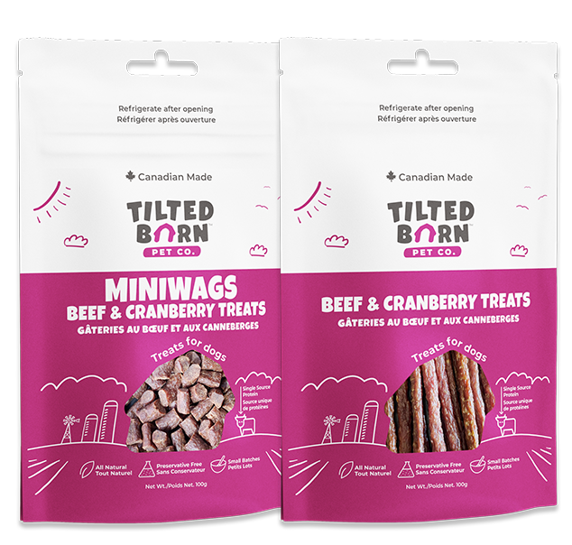 Tilted Barn Pet Co. Beef & Cranberry MiniWags 100g