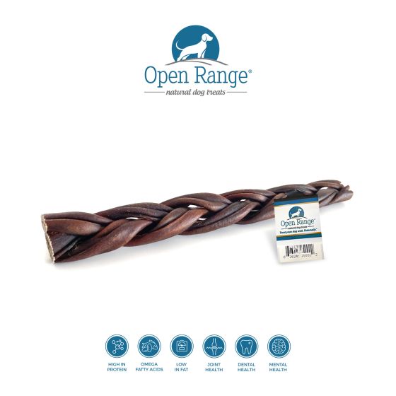 Open Range Water Buffalo Collagen Braided Stick 12"