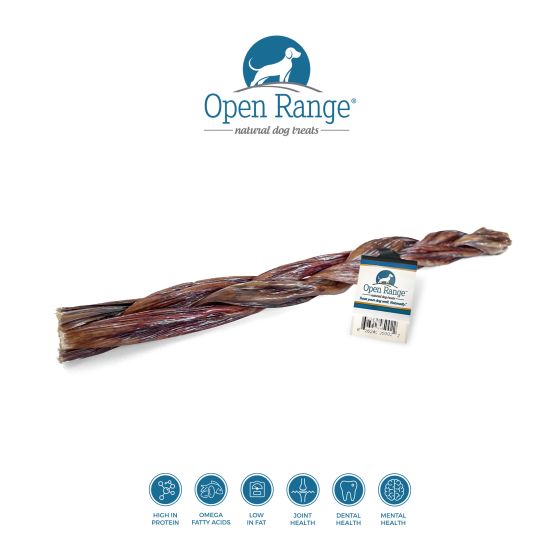 Open Range Beef Chomper Braid Dog Treat