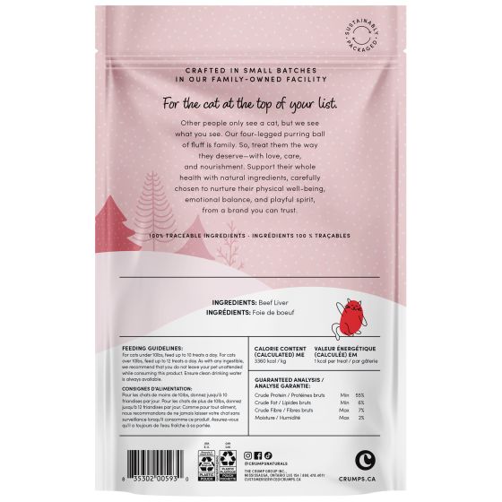 Crumps Holiday Festive Freeze Dried Beef Treats Cat 30g