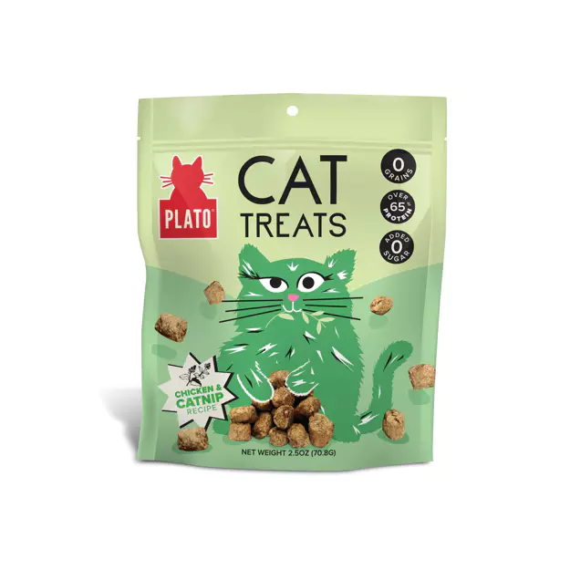 Plato Pet Treats Air-Dried Cat Treats Chicken with Catnip Recipe 70g