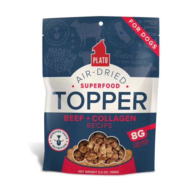 Plato Pet Treats Food Topper Beef and Collagen 156g