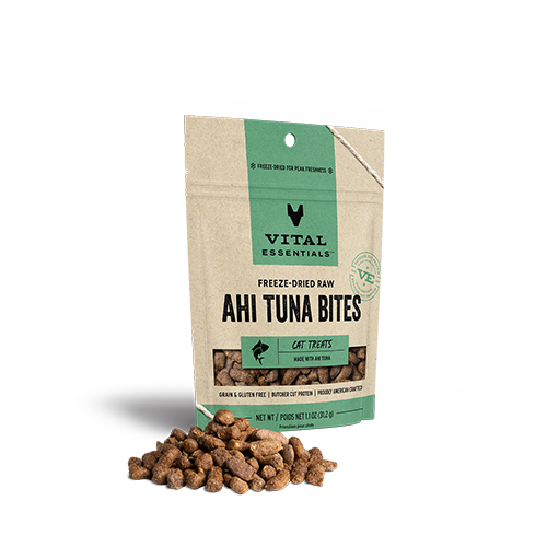 Vital Essentials Freeze-Dried Ahi Tuna Bites Cat Treats 1.1 oz