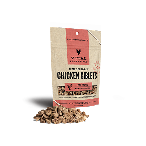 Vital Essentials Freeze-Dried Chicken Giblets Cat Treats 1 oz