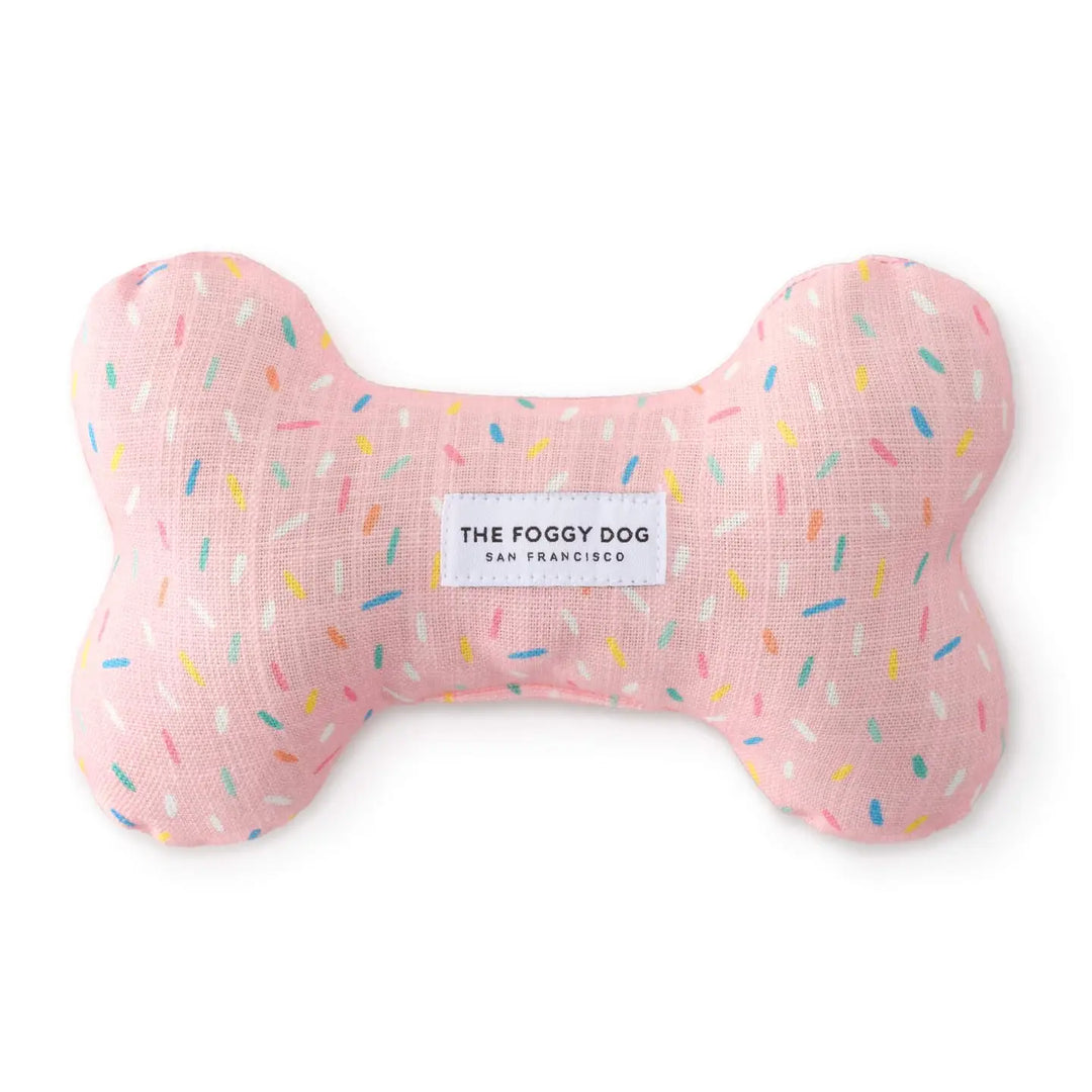 The Foggy Dog Sprinkles Dog Bone Squeaky Toy