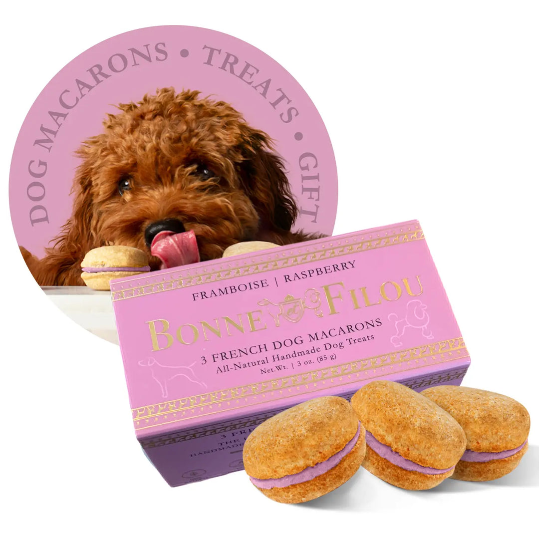 Bonne & Filou Raspberry Macaron Dog Treats 3pk