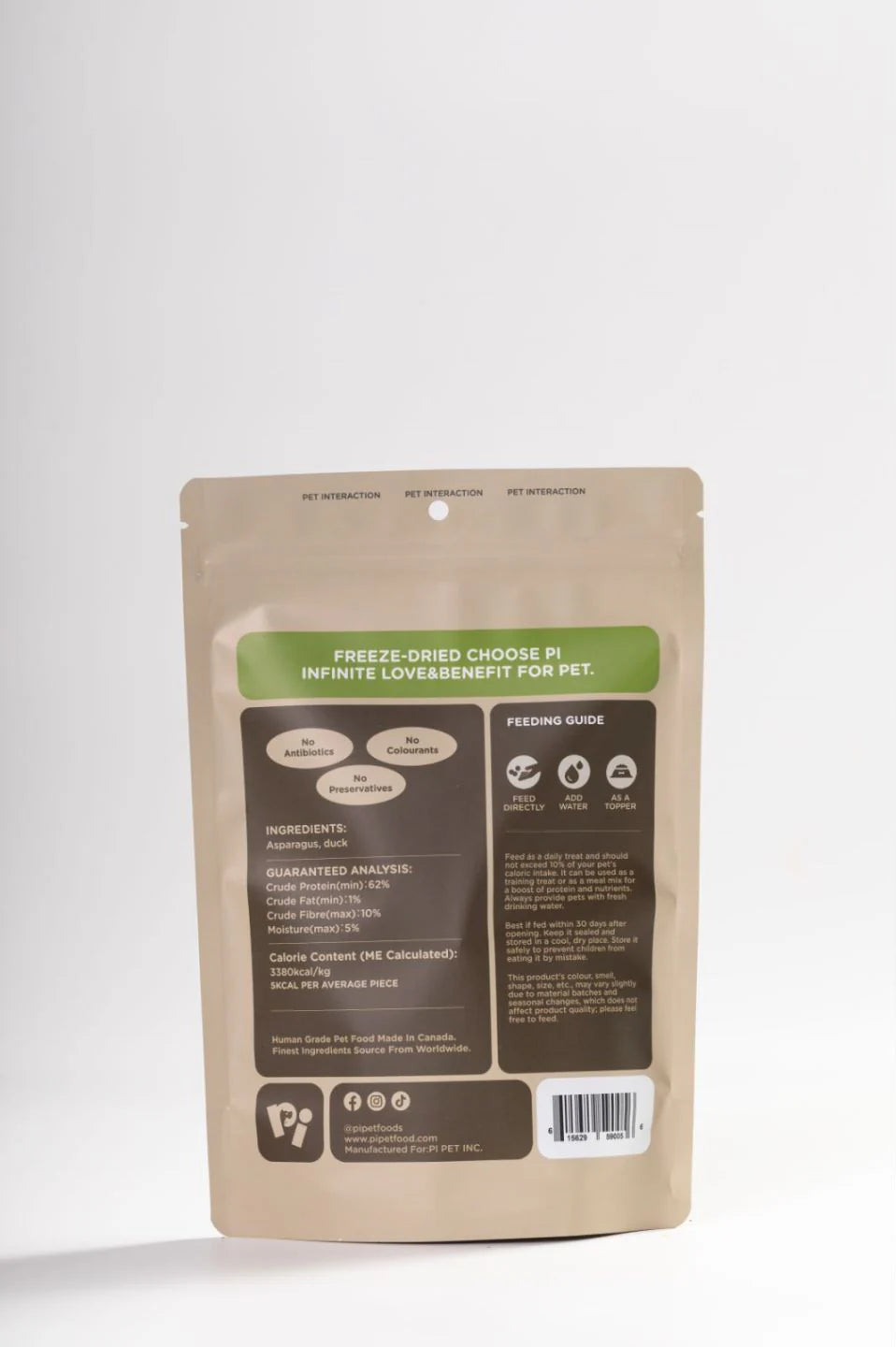 PI Pet Food Freeze-Dried Asparagus & Duck Twists