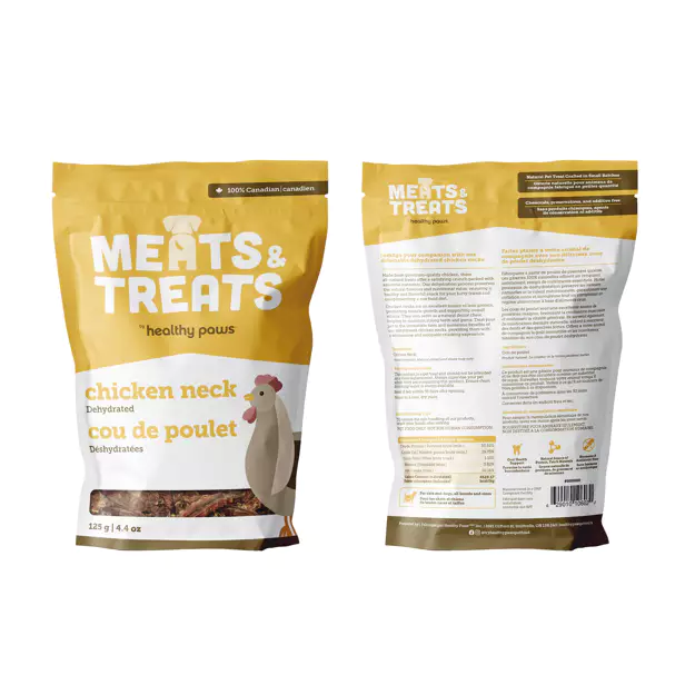 Healthy Paws Meats & Treats Dehydrated Chicken Neck 125g