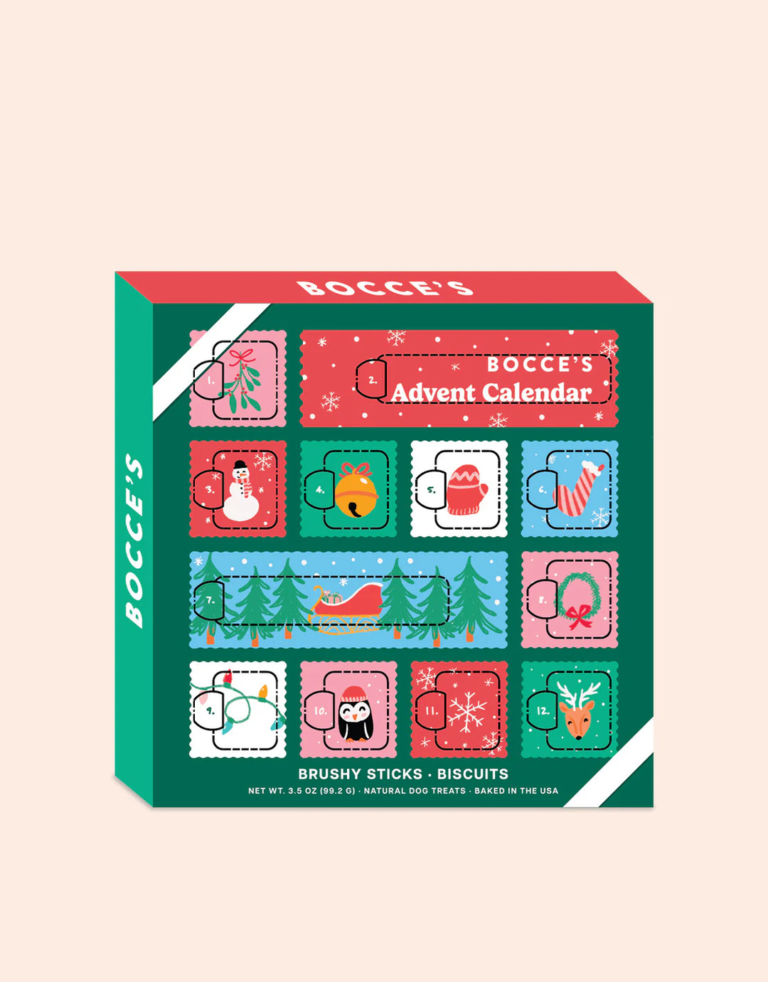 Bocce's Bakery Holiday 12 Day Advent Calendar Dog Treats 3.5oz