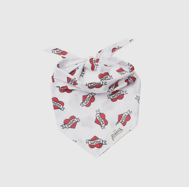 The Paws Love Mom Dog Bandana