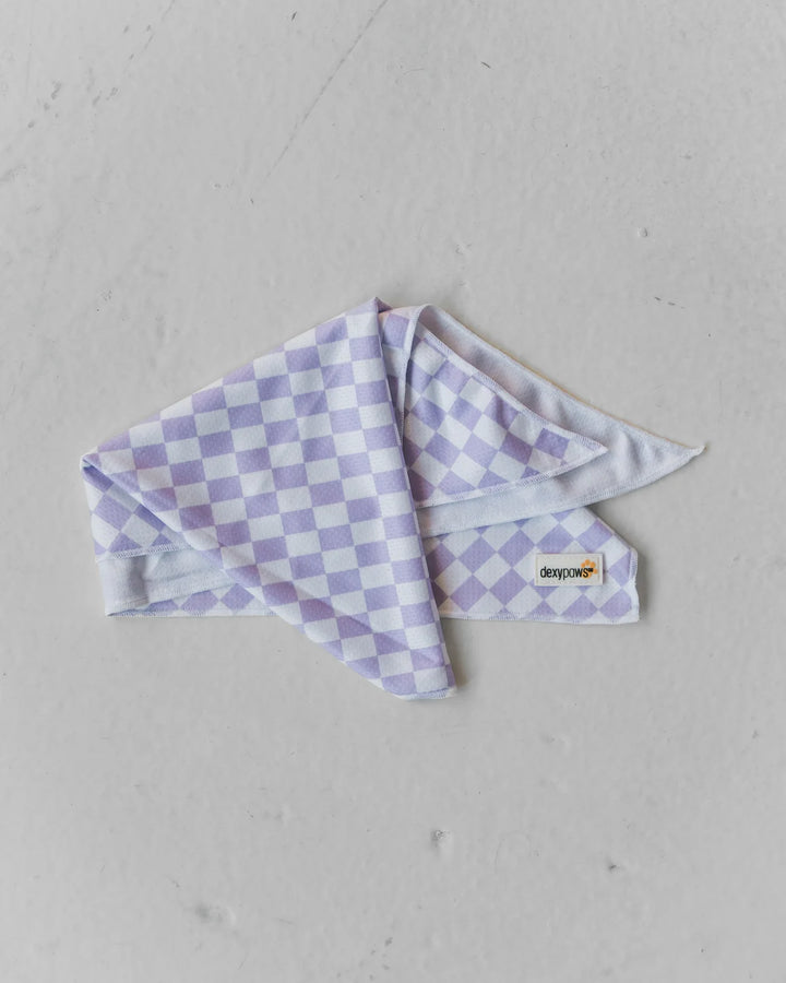 Dexypaws Purple Checkered Cooling Bandana