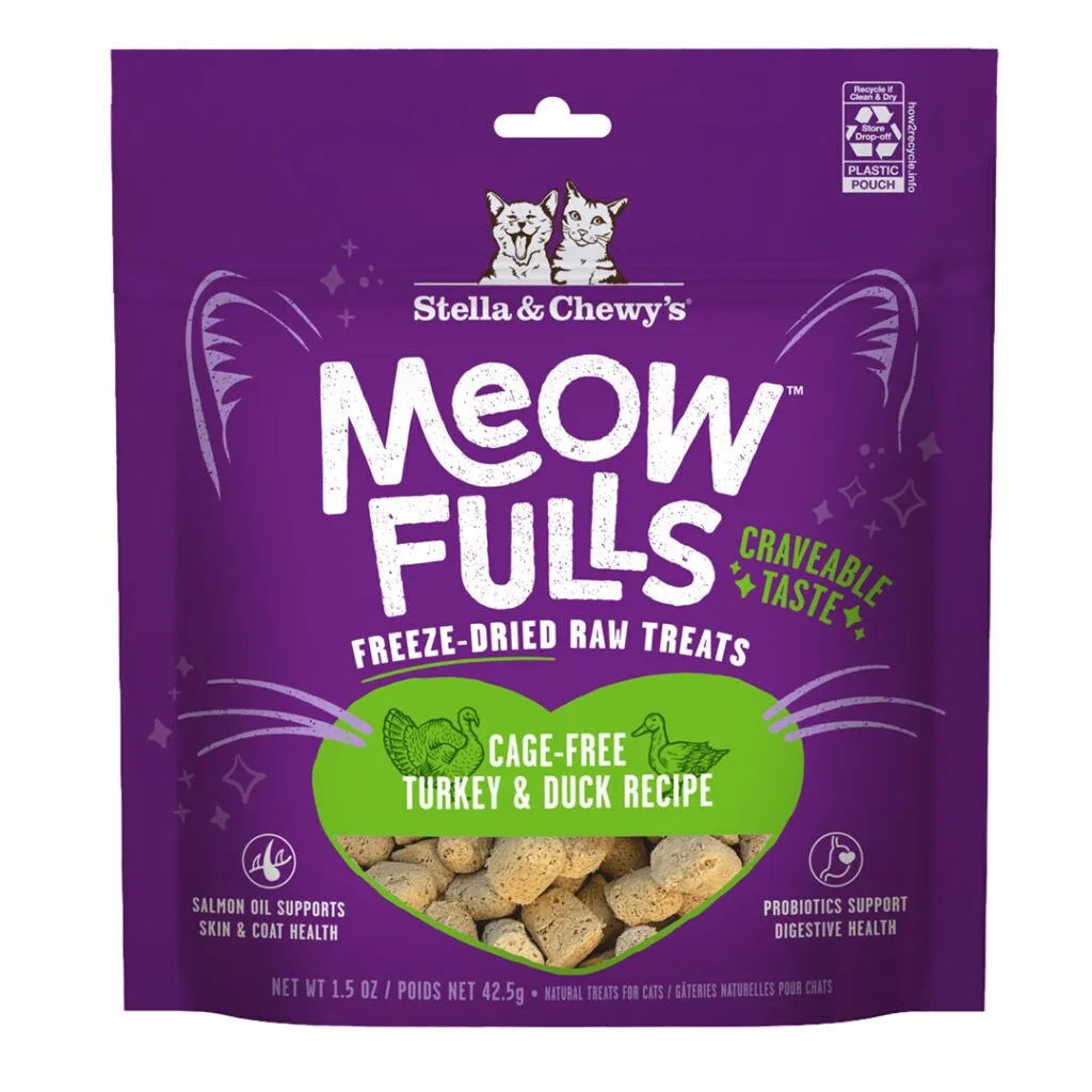 Stella & Chewy's Meowfulls Turkey & Duck Freeze-Dried Raw Cat Treats 1.5oz