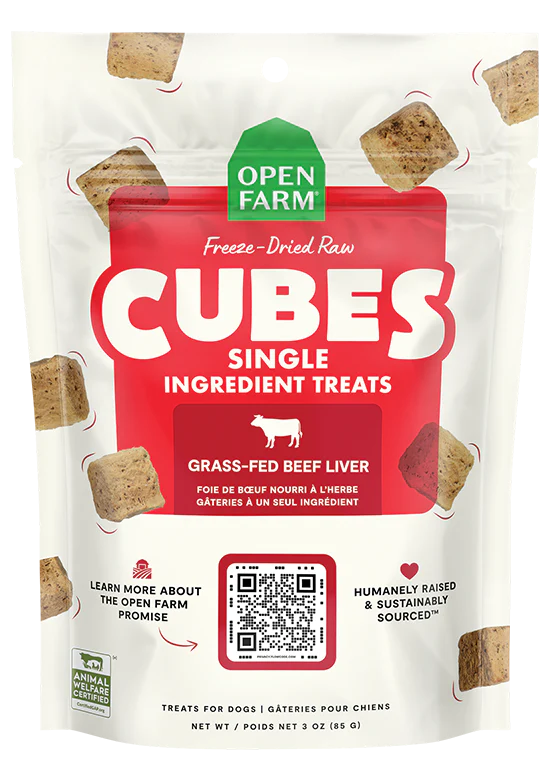 Open Farm Freeze-Dried Raw Single Ingredient Treat Cubes Beef Liver 3oz