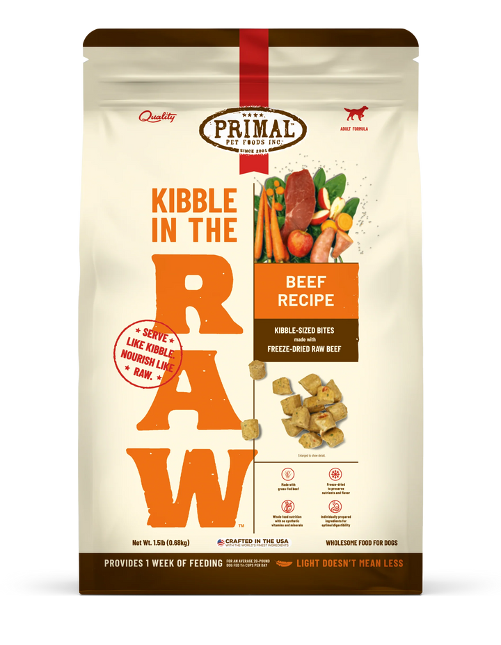 Primal Kibble In The Raw Beef Recipe Dog 1.5lb