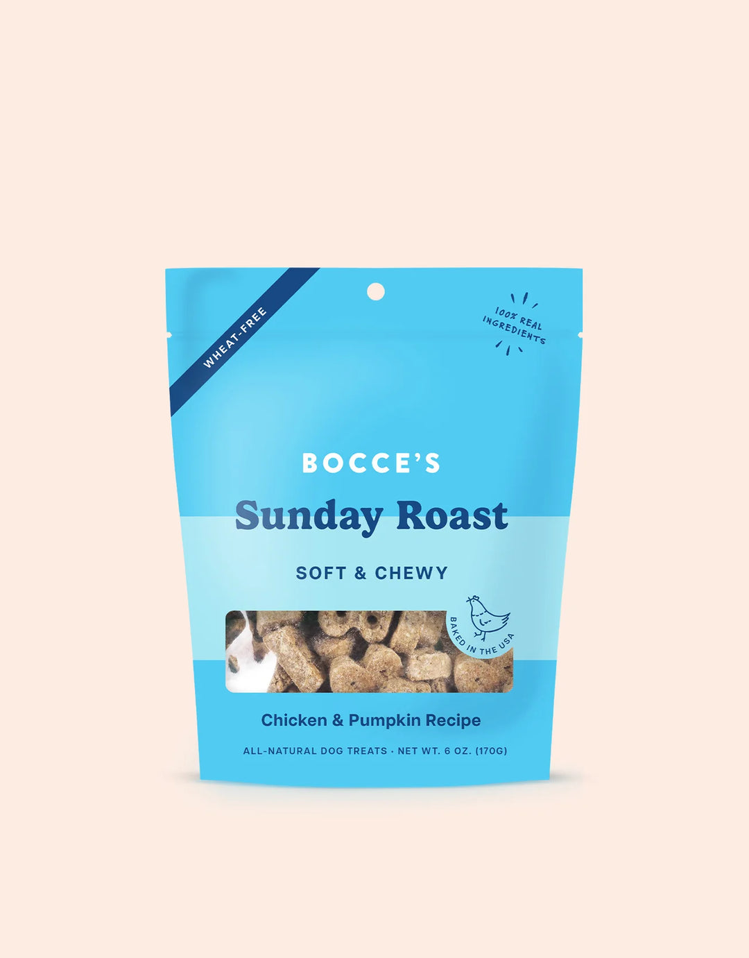 Bocce's Bakery Sunday Roast Chicken & Pumpkin Recipe Soft & Chewy Dog Treats 6oz