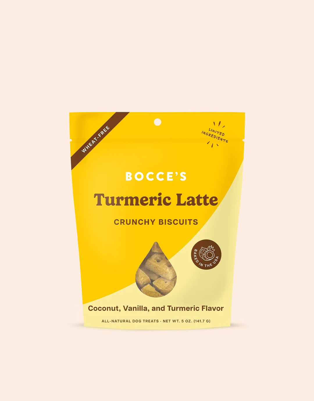 Bocce's Bakery Turmeric Latte with Coconut, Vanilla and Turmeric Dog Treats 5oz