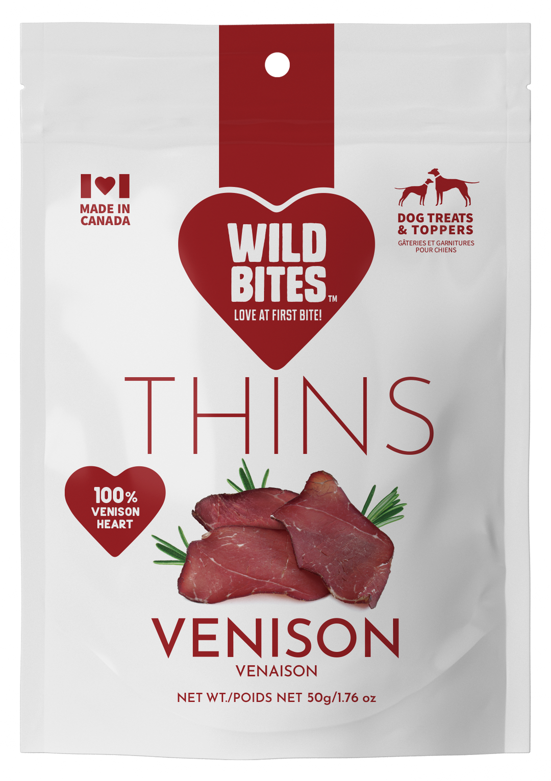 Wild Bites Venison Thins 50g