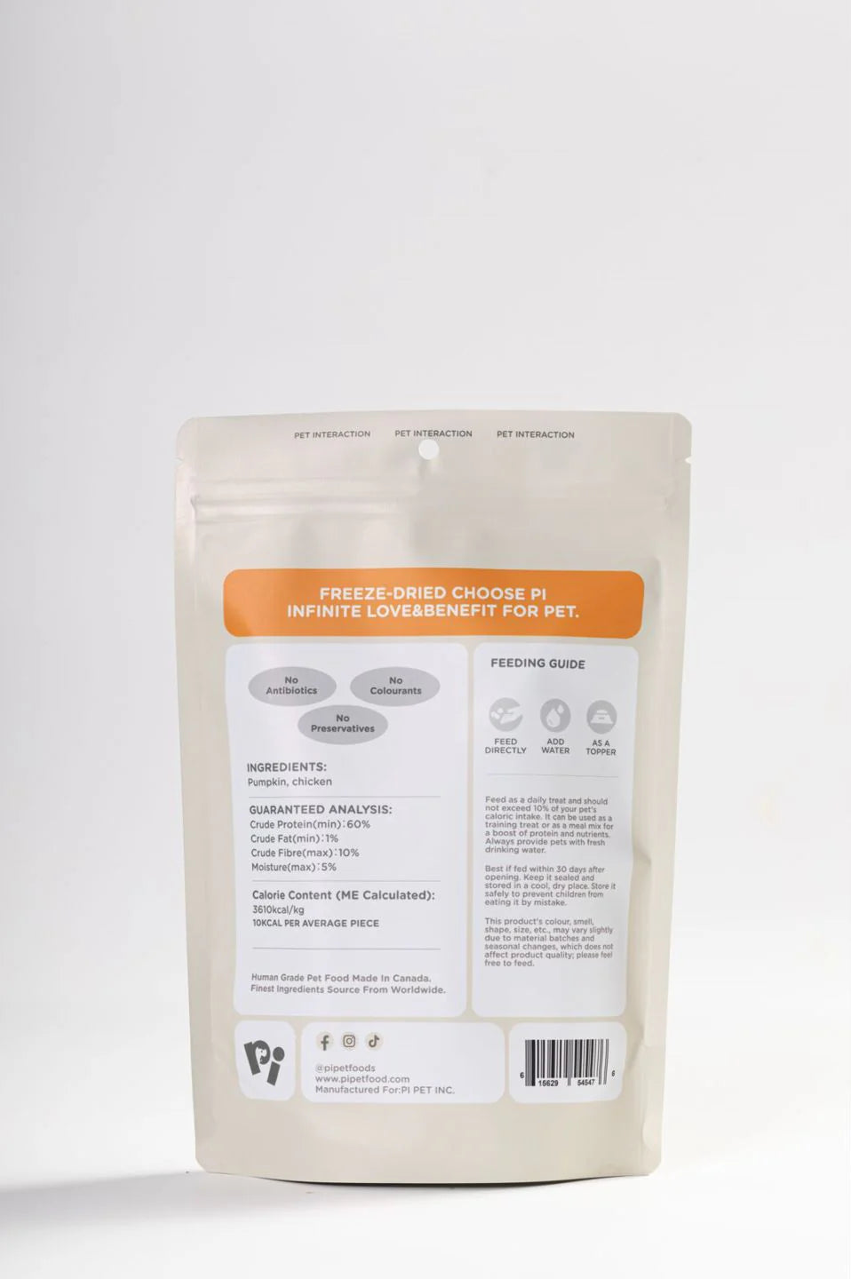 PI Pet Food Freeze-Dried Pumpkin & Chicken Twists 42g