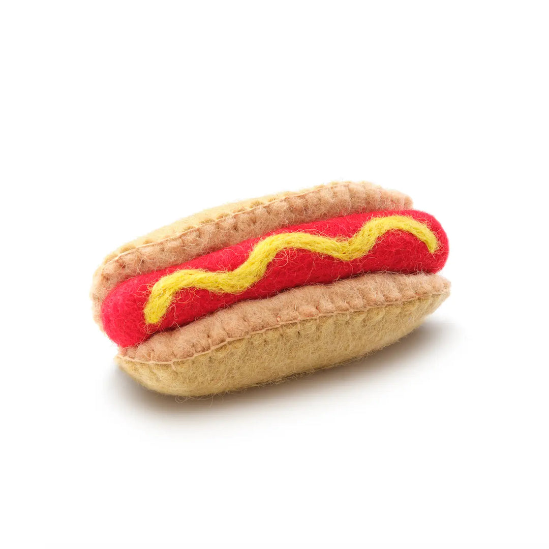 The Foggy Dog Felt Cat Toy HotDog