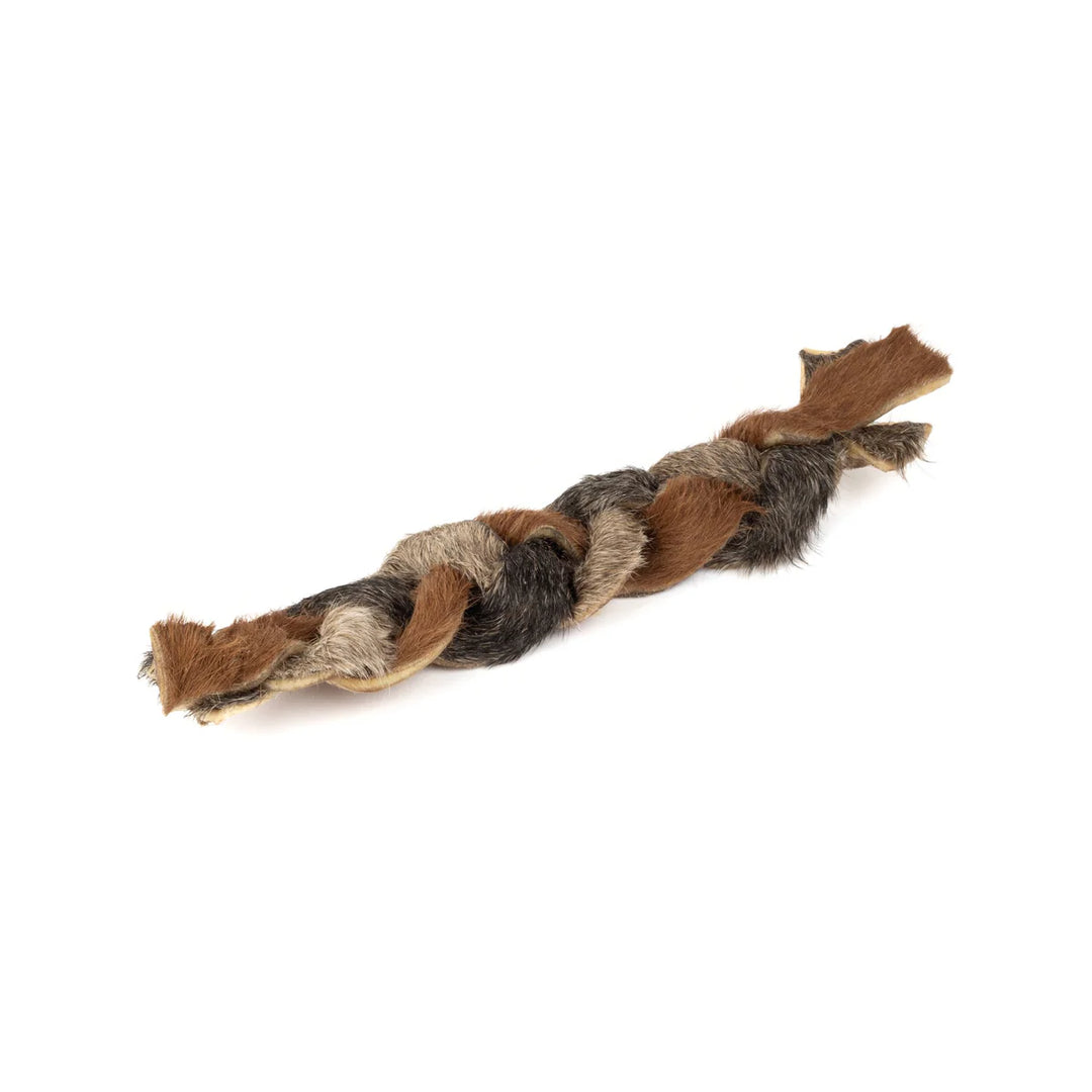 Dehydrated Braided Beef Hide W/Fur