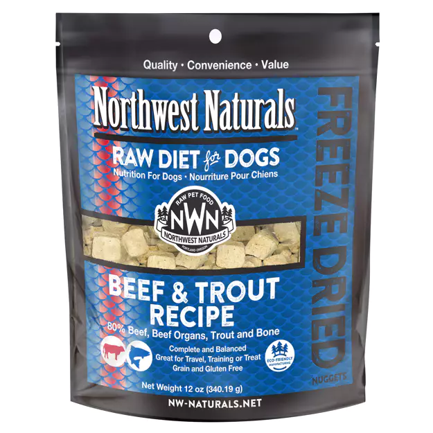 Northwest Naturals Freeze-dried Dog Beef/Trout Nuggets 340g