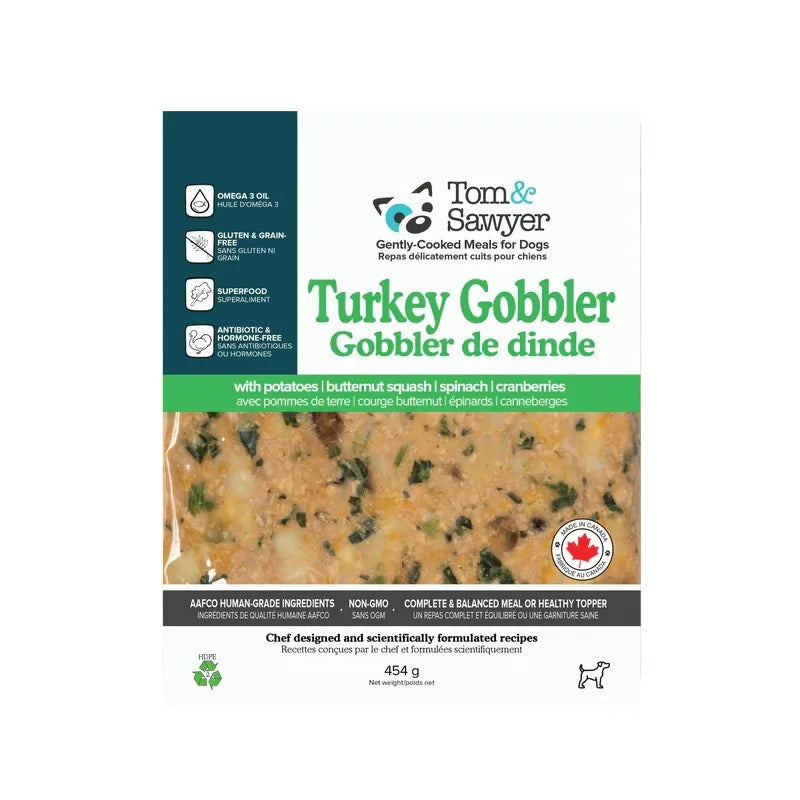 Tom&Sawyer Turkey Gobbler Gently Cooked Dog Meal 454g