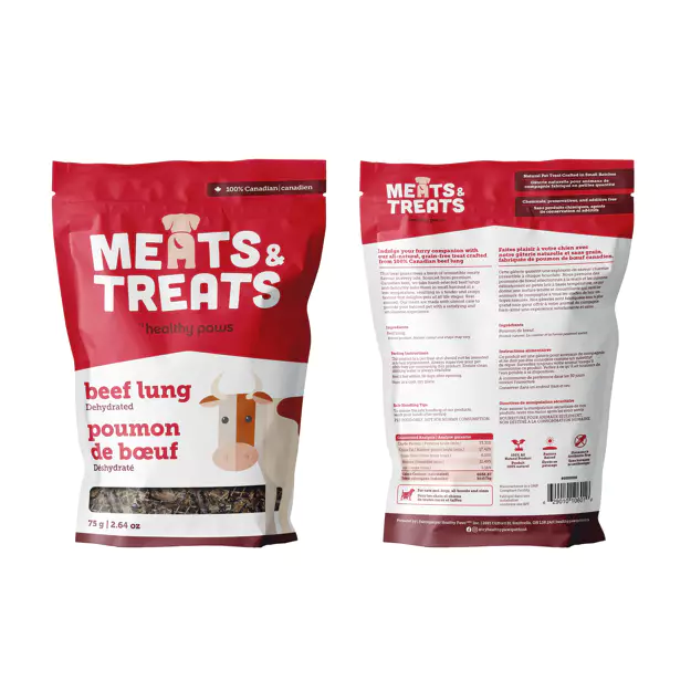 Healthy Paws Meats & Treats Dehydrated Beef Lung 75g