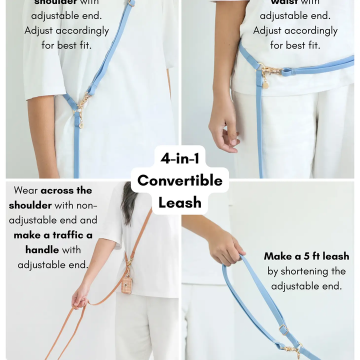 Sunny Tails Waterproof 4-in-1 Convertible Leash Lunar Glow