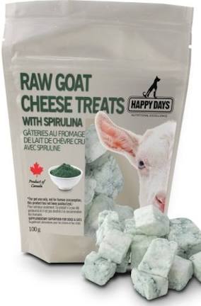 Happy Days Raw Goat Cheese Treats W/ Spirulina 100g