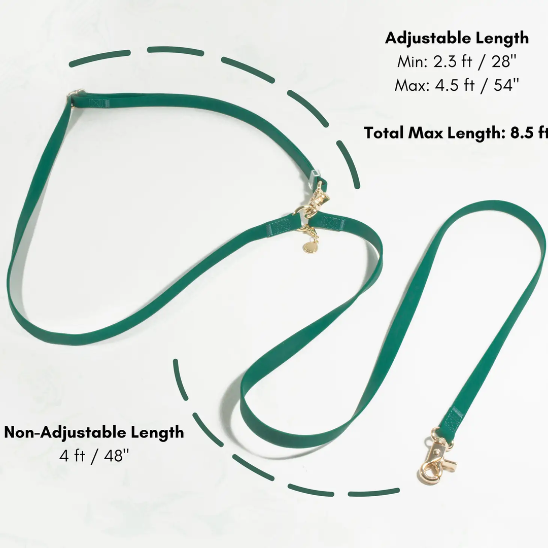 Sunny Tails Waterproof 4-in-1 Convertible Leash Meadow Green