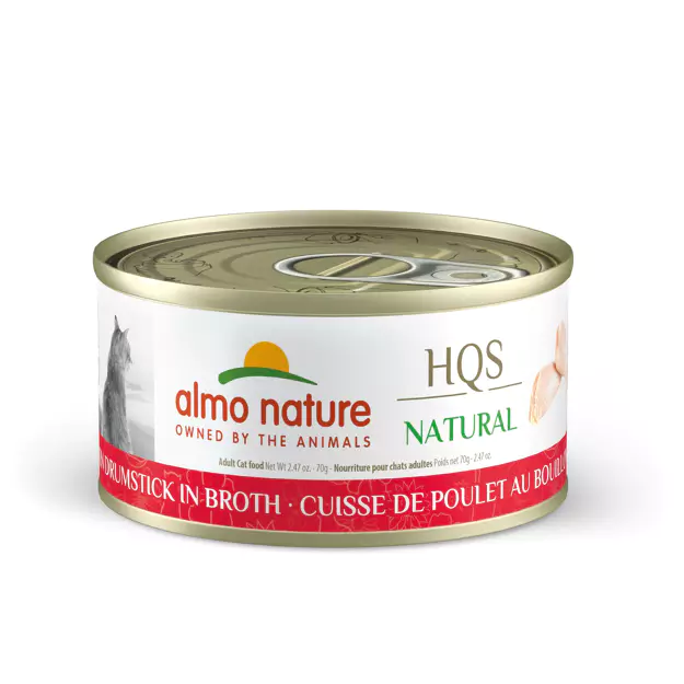 Almo Nature HQS Natural Chicken Drumstick in Broth Cat Can 70g