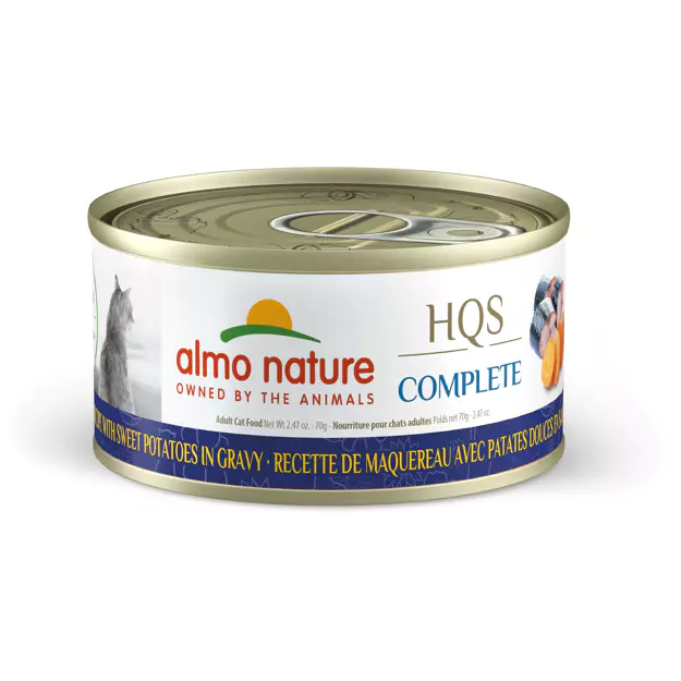 Almo Nature HQS Complete Mackerel w Sweet Potato in Gravy Cat Can 70g