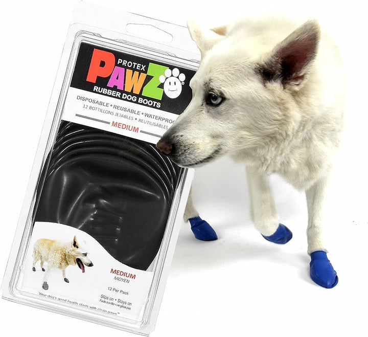 Pawz Rubber Dog Boots Black