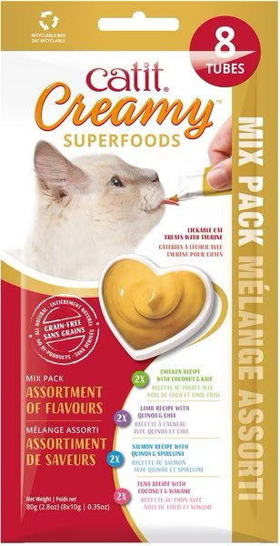 Catit Creamy Superfood Treats - Assorted Multipack - 8 pack