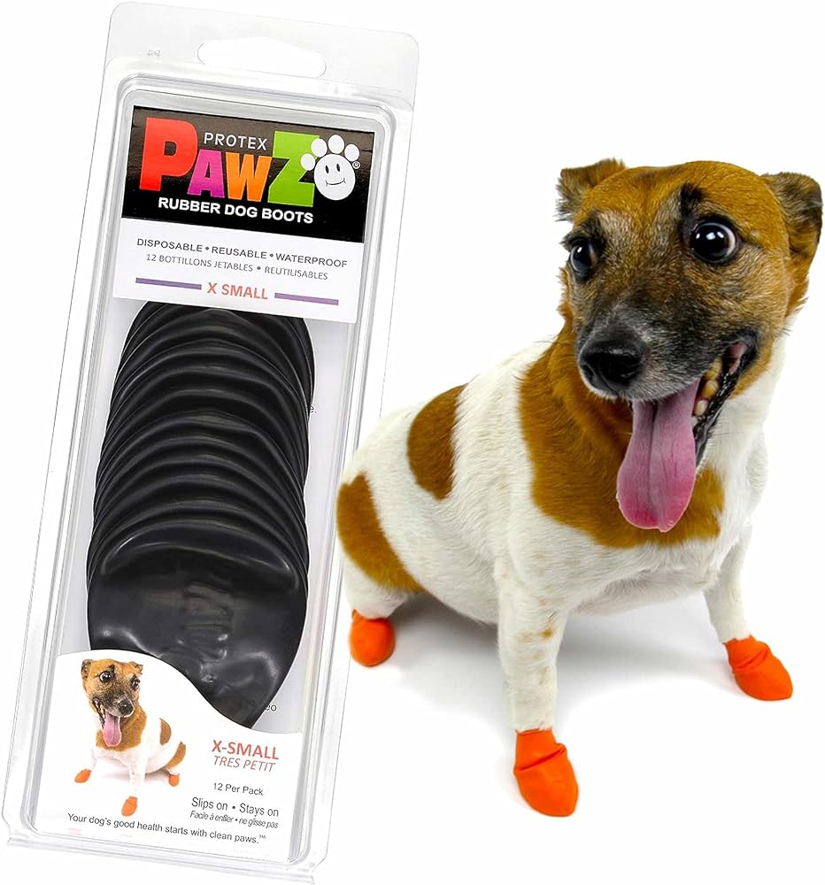 Pawz Rubber Dog Boots Black